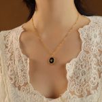 color: P1001-Gold Necklace 40+5cm