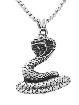 Hip Hop Retro Snake Necklace Men Women Exaggerated Personalized Winding Pendant Sweater Chain Accessories