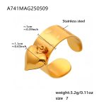color: A741-Gold Heart Open Ring / size: US 7