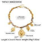 color: TXP421-8 Gold Necklace -36+5cm