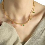 color: XL50 Gold Flower Copper Necklace