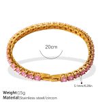 color: SL469PKG5.1MM Pink Zircon Bracelet