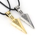 Punk Arrow Boat Anchor Grass Boat Borrow Arrow Cross Men's Leather Rope Chain Pendant Necklace Clothing
