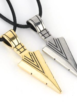 Punk Arrow Boat Anchor Grass Boat Borrow Arrow Cross Men's Leather Rope Chain Pendant Necklace Clothing
