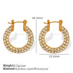 color: EH527 Gold Rhinestone Earrings