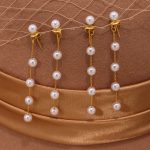 New Glossy Shell Pearl Earrings to Make round Face Thin-Looked Temperament Long Fringed Earring Thread Stainless Steel Earrings