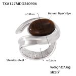 color: TXA127-Steel Color Ring -Size 7