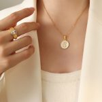 color: RP014-S Letter Gold Necklace -39+5cm