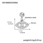color: K018-Steel Color Evil Eye Zircon Pendant
