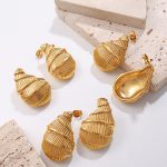 Personalized Stainless Steel 18K Jinhailuo Earrings Irregular Innovative All-Match Earrings for Women