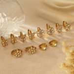Simple Tassel Small Inlaid Zircon Bow Stainless Steel Earrings Women's 18K Ear Ring All-Matching