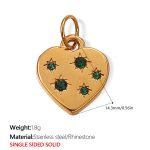 color: PJ313GNG Green Rhinestone Gold Pendant