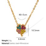 color: XL217 Multicolor Rhinestone Gold Necklace
