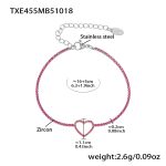 color: TXE455-Steel Color Red Zircon Bracelet 16+5cm
