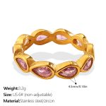 color: JZ173PKG6 Pink Zircon Drop Ring