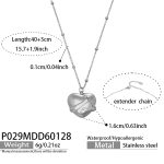 color: P029-Steel Color Necklace 40+5cm