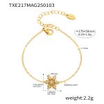color: TXE217-Gold Snowflake Zircon Bracelet