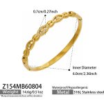 color: Z154-Eye Zircon Gold Bangle