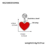 color: K025-Steel Color Heart Enamel Pendant