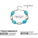 color: TXE601-Blue Color Resin Steel Color Bracelet -19.5+5cm