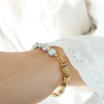 color: E379-Gold Bracelet (Woven Chain is Brass)-18cm