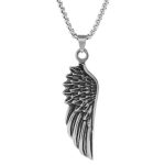 New Angel Feather Geometric Necklace Stainless Steel Retro Pendant Ornaments