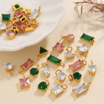 Colorful Colorful Crystals Geometric Pendant Light Luxury Multi-Color Multi-Shape Zircon Ornament Accessories