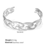 color: SZ240S Adjustable Silver Bangle