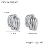 color: F1545-Steel Color Earrings
