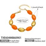color: TXE604-Champagne Color Resin Gold Bracelet -19.5+5cm