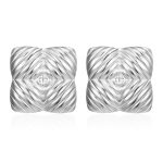 color: Stamped Square Earrings Steel Color MS-391