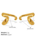 color: EH1374G Copper Plated 18K Real Gold Ear Clip