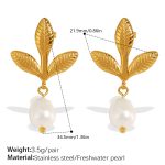color: EH856WEG Freshwater Pearl Gold Earrings