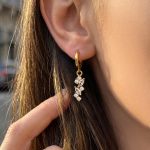 Light Luxury Stainless Steel 5A Zircon Earrings Female 18K Gold Plated Full Diamond Ear Ring Design Commuter Earrings