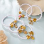 Same Style Car Love DIY Multi-Element Pendant White Hair Ring Bracelet Dual Purpose Hair Accessories