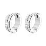 color: Double Gear Earrings Steel Color MS-719