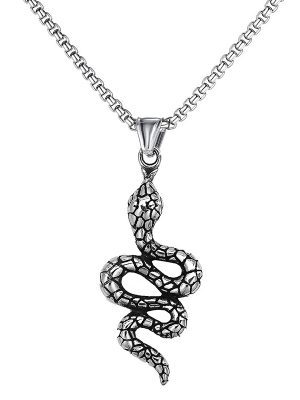 Personalized Creative Stainless Steel Snake Pendant All-Match Necklace for Men