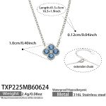 color: TXP225-Blue Color Zircon Steel Color Necklace -41.5+5cm