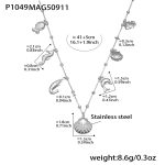 color: P1049-Steel Color Necklace 40+5cm