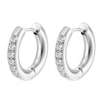 color: 3.0*10 Inlaid Zircon Earrings Steel Color