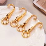 Super Flash Inlaid Zirconium Geometric Ring Pendant Earrings about 18K Gold Plating Exaggerated and Personalized Copper Earrings
