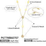color: P677-Drop Zircon Gold Y Letter Shape Necklace -40+5cm
