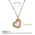 color: XL445WEG White Shell Gold Necklace