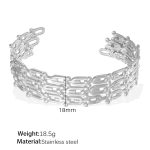 color: SZ239S Adjustable Silver Bangle