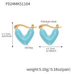 color: F924-Blue Enamel Gold Earrings