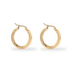 color: 3.5 Twisted Wire Earrings Gold MS-038