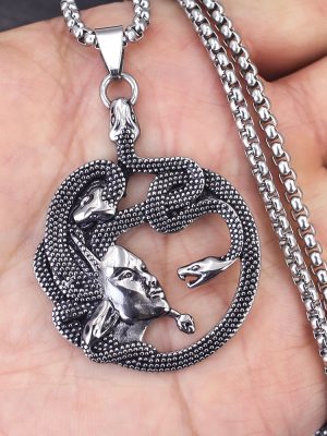 Necklace Women's Hip Hop DIY Medusa Stainless Steel Light Luxury Snake-Shaped Ornament Pendant Men