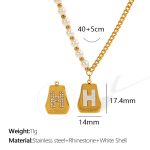 color: XL327 White Shell Gold Necklace