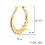 color: Stamped Round Large Earrings Gold