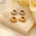 New French Style Retro Elegant Rhinestone Earrings round Simple Octagonal Star Ear Ring Light Luxury All-Match Female Ear Clip